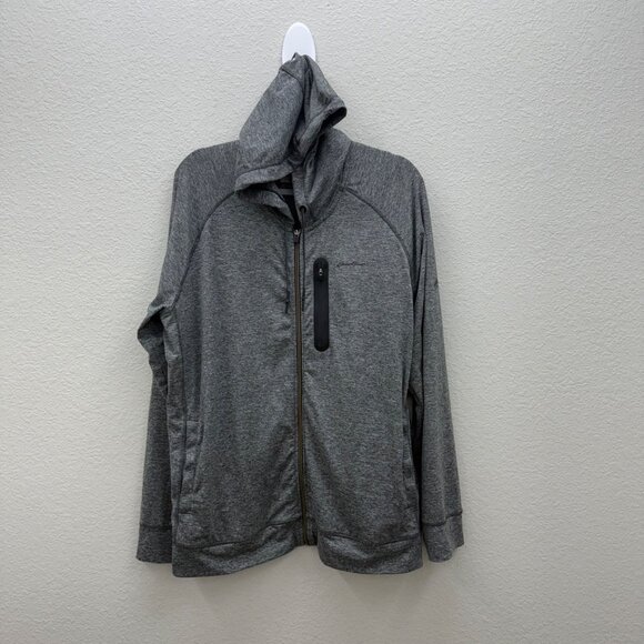 Eddie Bauer Motion Freedry Grey Full Zip Performance Stretch Hoodie Mens size XL - Picture 1 of 11